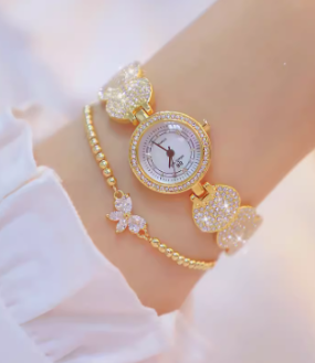 Women's Watch with Zirconia Stones and Bracelet Set
