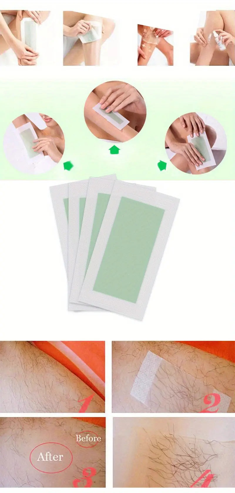 Wax Strips Kit for Hair Removal (40 Strips)